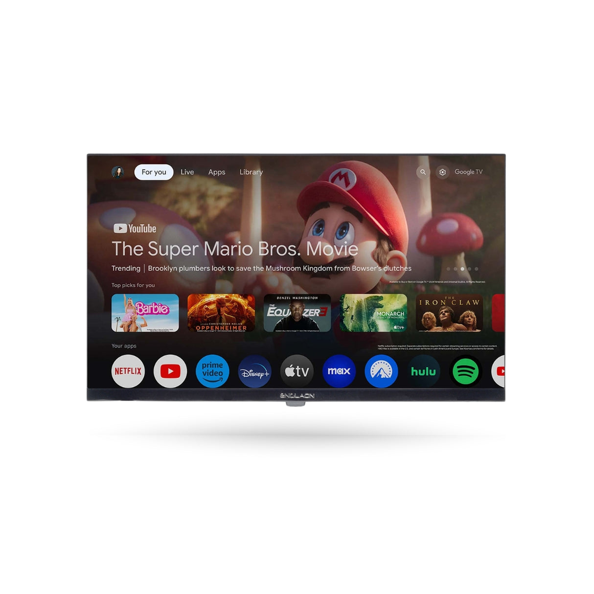 ENGLAON 24'' Full HD 12V Smart TV With Chromecast, Bluetooth & Google TV