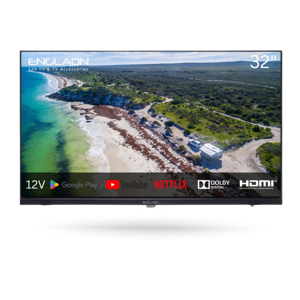 ENGLAON 32’’ Full HD 12V Smart TV With Chromecast, Bluetooth & Google TV