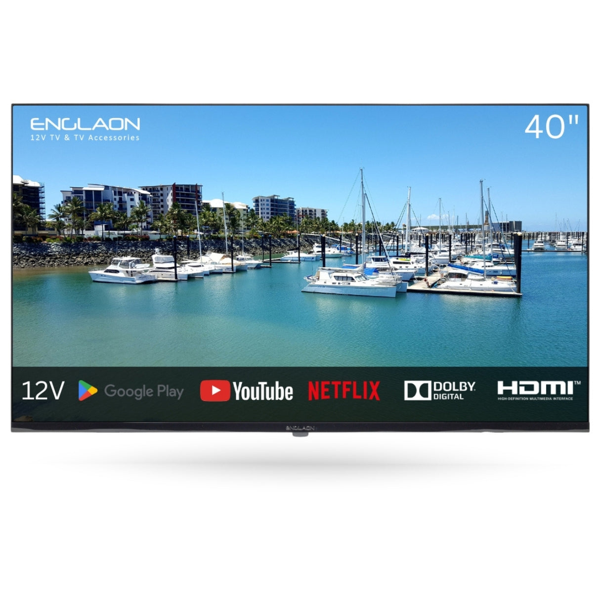 ENGLAON 40'' Full HD 12V Smart TV With Chromecast, Bluetooth & Google TV