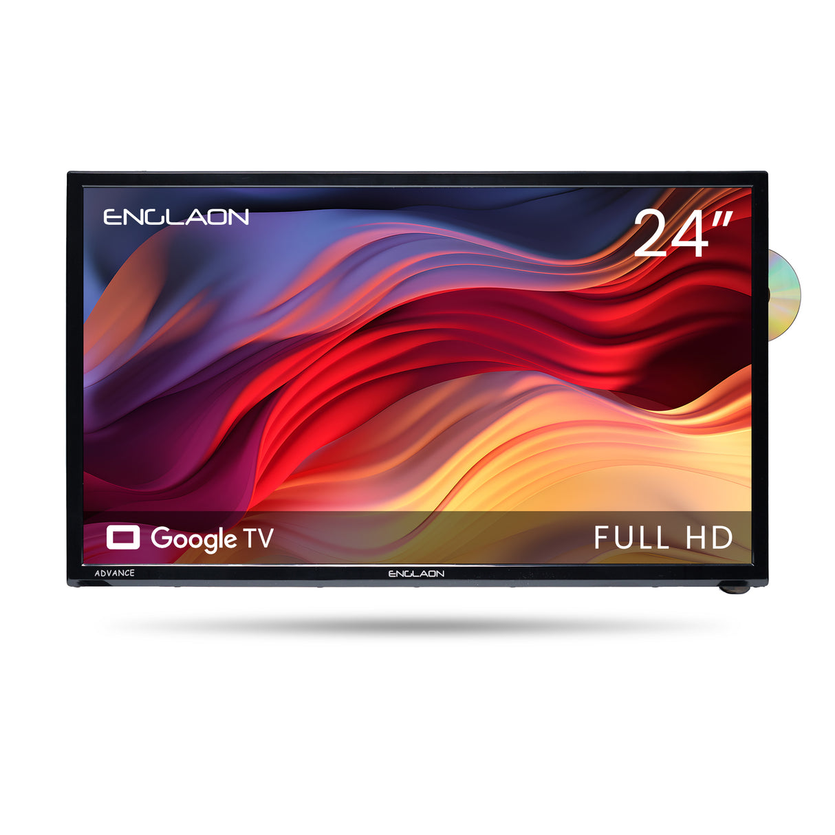 ENGLAON 24'' Full HD Smart 12V TV With Built-in DVD Player, Chromecast, Bluetooth & Google TV
