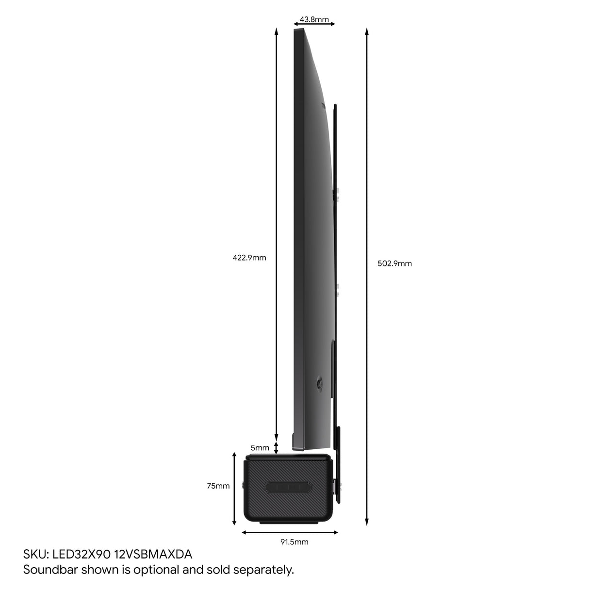 ENGLAON 32’’ 4K UHD 12V Entertainment System (TV / Soundbar Bundle)